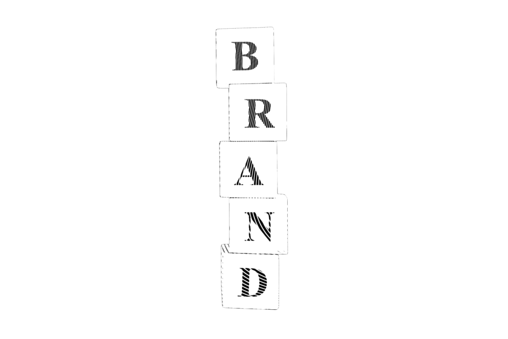 marketing especializado vs multicanal - cubos con la palabra BRAND una letra encima de otra