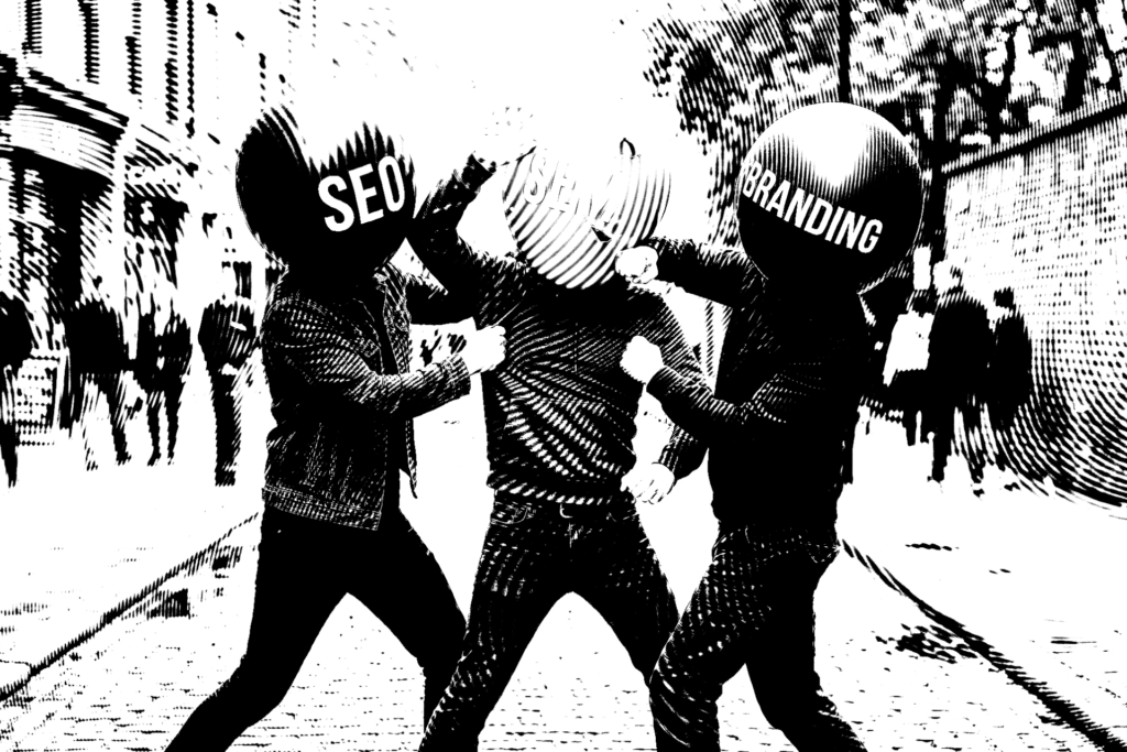 sinergias entre seo sem y branding se pelean